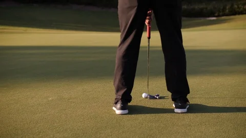 Golf Putt by Golfer Stock Footage 93054948