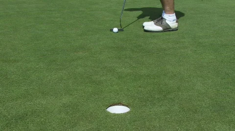 Golf Putt Missed and then Made Stock Footage