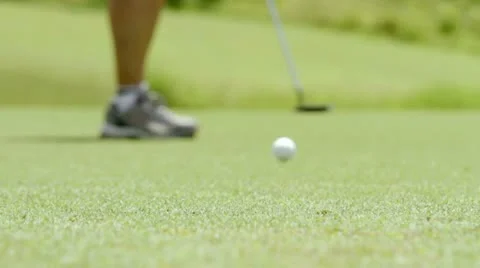 Golf putt with two hits 스톡 동영상 12139860