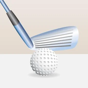 Golf putter and ball Stock Illustration