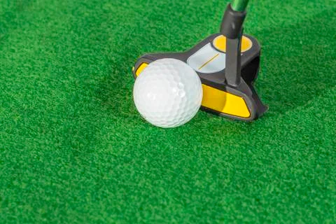 Golf putter angle Foto stock