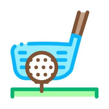 Golf Putter Ball Icon Vector Outline Illustration Stock Illustration