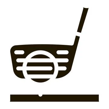 Golf Putter Ball Icon Vector Glyph Illustration Stock Illustration