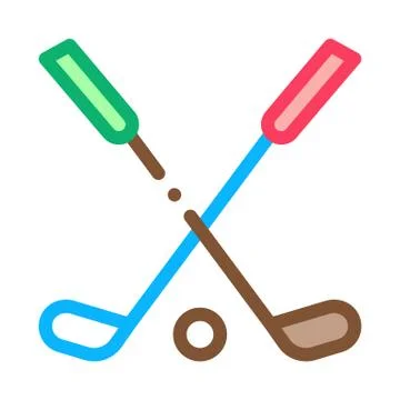Golf Putters Ball Icon Vector Outline Illustration Illustrazione stock