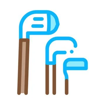 Golf Putters Icon Vector Outline Illustration Illustrazione stock
