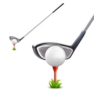 Golf Realistic Set Illustrazione stock