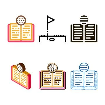 Golf rules book icon vector outline stylized Stock Illustration