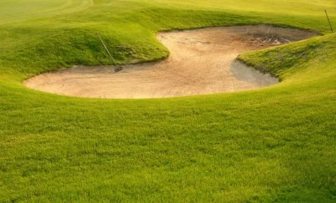 Golf sand trap Foto stock