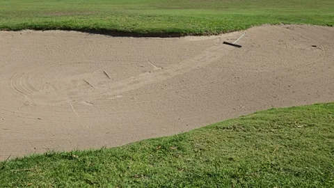 Golf Sand Trap with rake Stock Footage 320328960