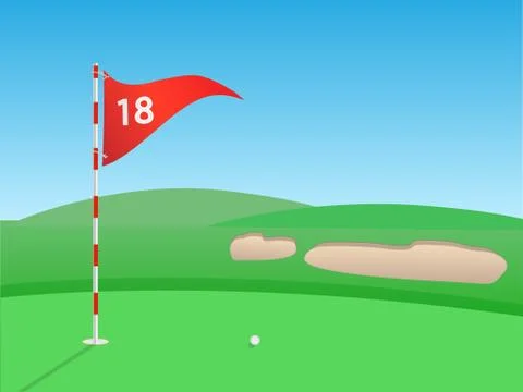 Golf scene vector illustration Stock Illustration