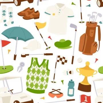 Golf seamless pattern vector Illustrazione stock