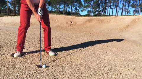 Golf shot from bunker Stock Footage 64917206