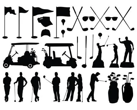 GOLF SILHOUETTE VECTOR ART Stock Illustration