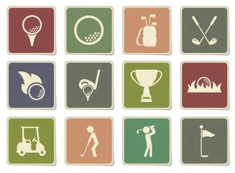 Golf simply icons Stock Illustration