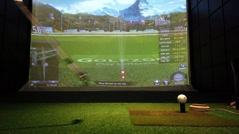 Golf simulator ball strike Stock Footage 111871861