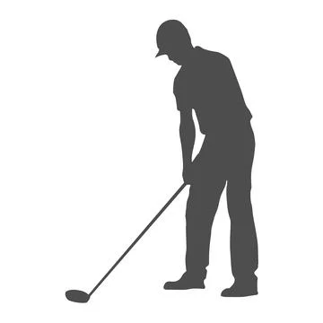 Golf. Solid silhouette of a man, a golfer. Silhouette of a golfer athlete Illustrazione stock