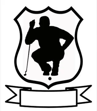 Golf sport shield Stock Illustration