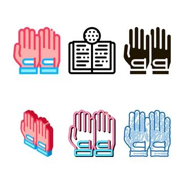 Golf sportive gloves icon vector outline simplified Stock Illustration