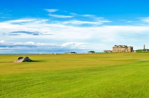 Golf st andrews old course links. bridge hole 18. scotland. Stock Photos