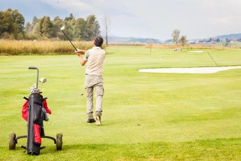 Golf stance Stock Photos