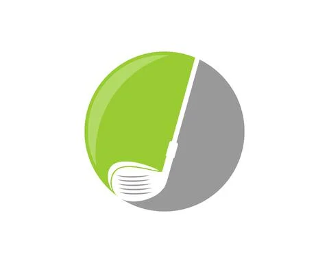 Golf stick inside the circle logo Stock Illustration