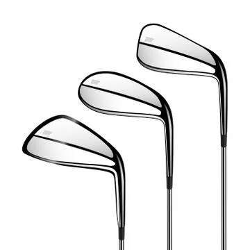 Golf sticks isolated on the white as vector design elements. Stock Illustration