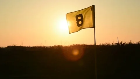 Golf at Sunset Stock Footage 85177489