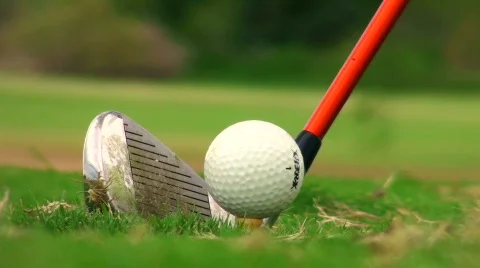 Golf swing with 9 iron - HD Stock Footage 514671