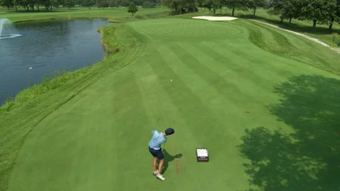 Golf Swing Drone 11 Stock Footage 158641233