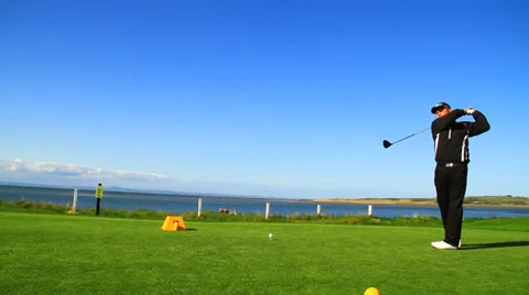 Golf Swing By Golfer Vídeos de archivo 38360757