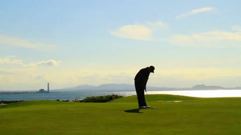 Golf Swing By Golfer Stock Footage 38361276