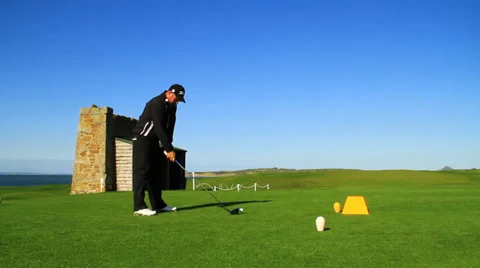 Golf Swing By Golfer Stock Footage 38361287