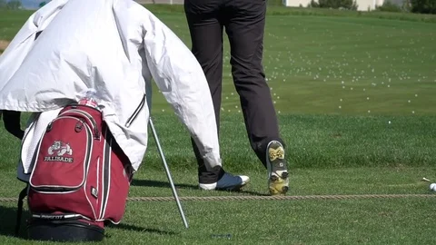 Golf Swing ground level Vídeo Stock 77368040