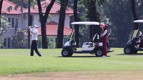 Golf Swing Sequence on the Course Stock Footage 308615003