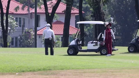 Golf Swing Sequence on the Course Stock Footage 308615147