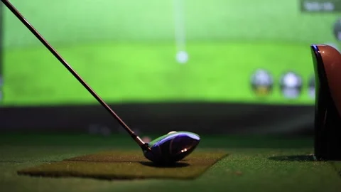 Golf Swing Sequence on Simulator Stock Footage 297362587