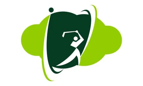 Golf Technology Logo Design Template Vector Stock Illustration