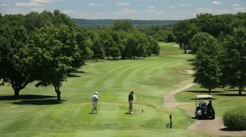 Golf Tee Off Stock Footage 12191250