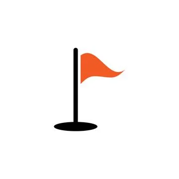 Golf tee icon logo design template isolated illustration Stock Illustration