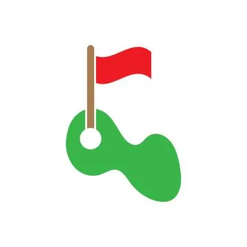 Golf tee icon logo design template isolated illustration Illustrazione stock