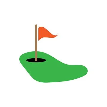 Golf tee icon logo design template isolated illustration Stock Illustration