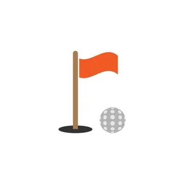 Golf tee icon logo design template isolated illustration Stock Illustration