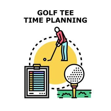 Golf tee time planning concept vector illustration Stock Illustration