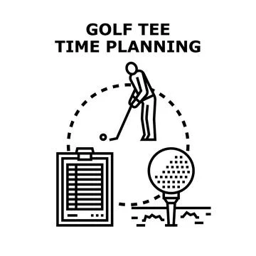 Golf tee time planning concept vector illustration Stock Illustration