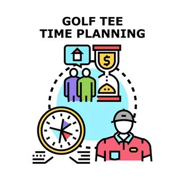 Golf tee time planning concept illustration Stock Illustration