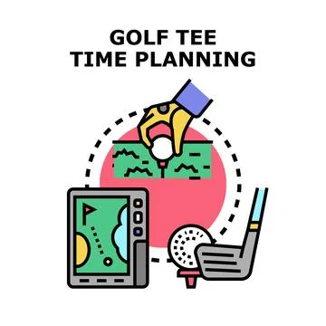 Golf tee time planning for player game Stock Illustration