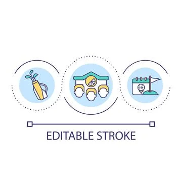 Golf tournament loop concept icon Stock Illustration