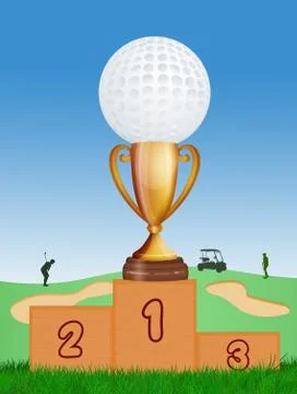 Golf tournament podium Stock Illustration