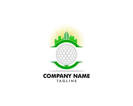 Golf Town Icon Logo Design Element Stock Illustration