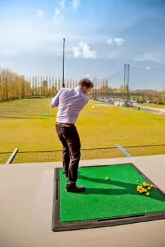 Golf training Stock Photos